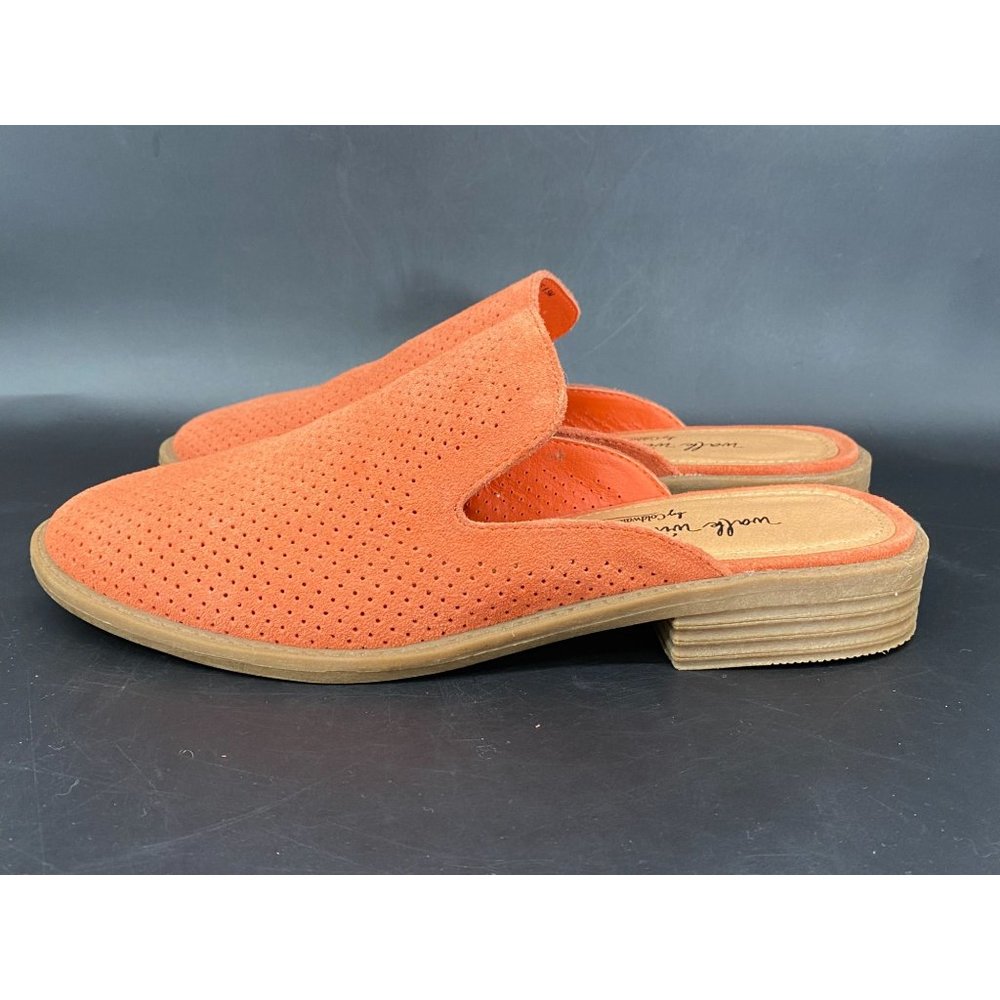 Coldwater Creek "Walk With Me" Orange Women's Size 6.5M Slides Suede Slip On - Picture 4 of 10